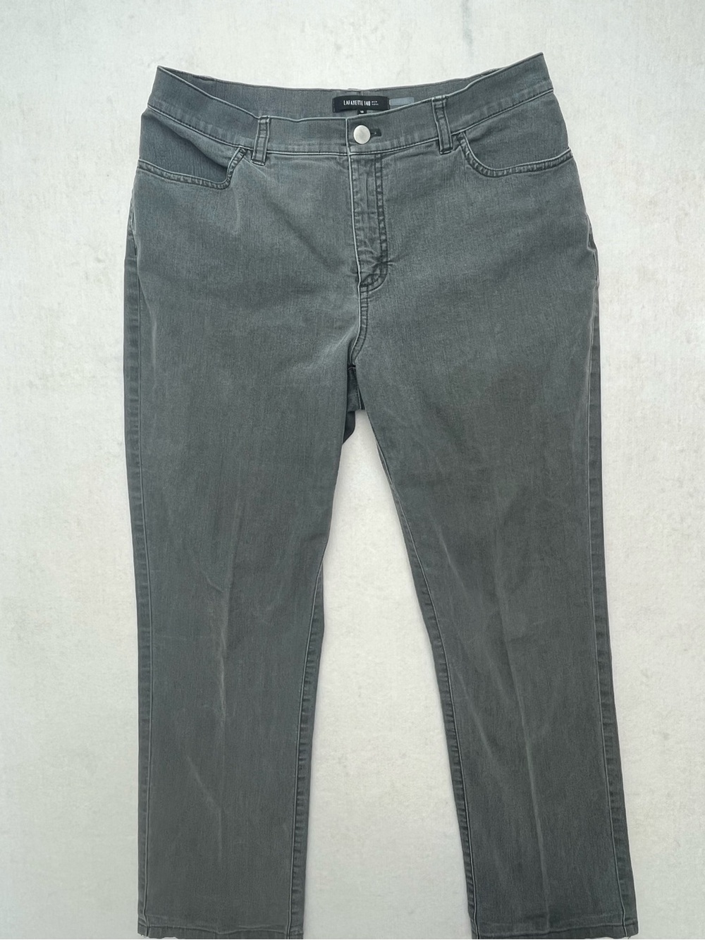 Lafayette 148 NY Women’s Gray Cotton Blend Mid Rise Stretch Jeans  Size 10